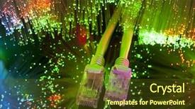  Presentation with network cable - Amazing presentation theme having network cable closeup with fiber optical background more in my portfolio backdrop and a tawny brown colored foreground