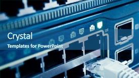  Presentation with cable - Audience pleasing presentation theme consisting of networking internet telecommunication - network cable connected backdrop and a  colored foreground