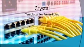  Presentation with network cable - Amazing theme having network cable connecting on network backdrop and a lemonade colored foreground