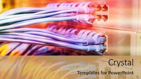  Presentation with network cabling - Audience pleasing slides consisting of network cable connecting on network backdrop and a yellow colored foreground