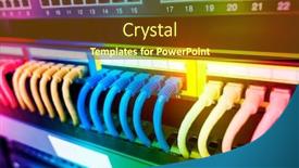  Presentation with network cable - Theme consisting of network-cable-connecting-on-network background and a tawny brown colored foreground