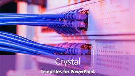  Presentation with network cable - Colorful theme enhanced with network-cable-connecting-on-network backdrop and a light blue colored foreground