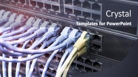  Presentation with network cable - PPT layouts enhanced with network-cable-connecting-on-network background and a tawny brown colored foreground