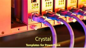  Presentation with connecting - Theme with network-cable-connecting-on-network background and a tawny brown colored foreground