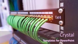  Presentation with network cable - Presentation design consisting of network-cable-connecting-on-network background and a tawny brown colored foreground