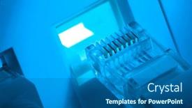  Presentation with connector - Amazing presentation theme having network-cable-connector-lan-cable backdrop and a ocean colored foreground