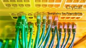  Presentation with network firewall - Cool new theme with network-cable-in-switch backdrop and a yellow colored foreground