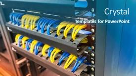  Presentation with network firewall - Presentation theme having network-cable-in-switch background and a ocean colored foreground