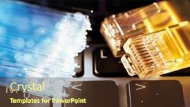  Presentation with network cable - Amazing presentation theme having network-cable-rj45-and-fiber backdrop and a tawny brown colored foreground
