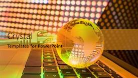  Presentation with earth network - Theme with network-cable-with-earth-globe background and a gold colored foreground