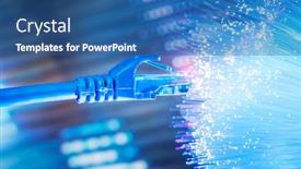  Presentation with network cable - Colorful presentation enhanced with network-cable-with-fiber-optical backdrop and a ocean colored foreground