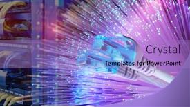  Presentation with high tech technology - Presentation featuring network-cable-with-high-tech background and a light blue colored foreground