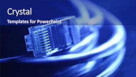  Presentation with network cable - Amazing theme having woman - gesturing with finger hand isolated backdrop and a sky blue colored foreground