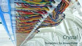  Presentation with cost center - Presentation theme with network cables and serve background and a lemonade colored foreground