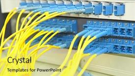  Presentation with cost center - Theme having network cables and serve background and a yellow colored foreground