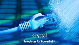  Presentation with fiber optic - Theme having network cables closeup with fiber background and a ocean colored foreground
