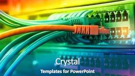  Presentation with switches - PPT theme having network cables connected in network background and a teal colored foreground