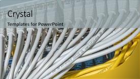  Presentation with data center - Presentation consisting of network cables connected to switch background and a  colored foreground