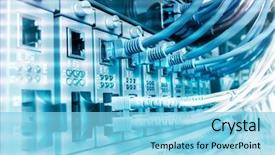  Presentation with ethernet - Slides consisting of network cables connected to ethernet background and a light blue colored foreground