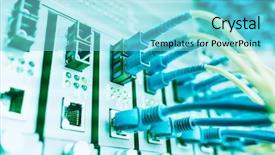  Presentation with fiber optic - Presentation design consisting of network cables connected to ethernet background and a arctic colored foreground