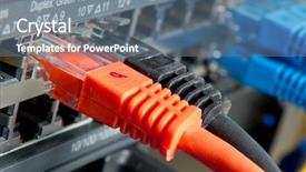  Presentation with network cabling - Presentation theme with network cables connected to hub background and a gray colored foreground