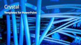  Presentation with cables - Slide deck with network cables connected to hub background and a teal colored foreground