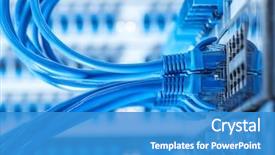  Presentation with cables - Amazing slide set having network cables connected to switch backdrop and a teal colored foreground