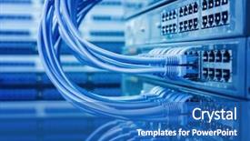  Presentation with cables - Colorful PPT theme enhanced with network cables connected to switch backdrop and a teal colored foreground