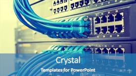  Presentation with cables - PPT layouts consisting of network cables connected to switch background and a teal colored foreground