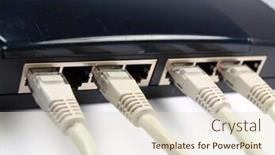  Presentation with cables - Slide set consisting of network-cables-connected-to-switch background and a lemonade colored foreground