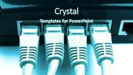  Presentation with cables - Cool new presentation theme with network cables connected to switch backdrop and a navy blue colored foreground