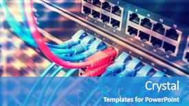  Presentation with cables - PPT theme consisting of network cables in switch center background and a teal colored foreground