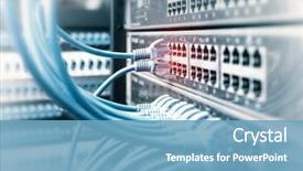  Presentation with network firewall - Colorful slides enhanced with network cables in switch backdrop and a teal colored foreground