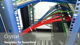  Presentation with network firewall - Presentation featuring network-cables-in-switch background and a gray colored foreground