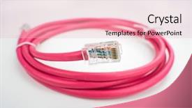  Presentation with cables - Beautiful PPT theme featuring network cables isolated on white backdrop and a lemonade colored foreground