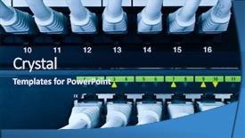  Presentation with cables - Colorful theme enhanced with network cables patch panel backdrop and a navy blue colored foreground