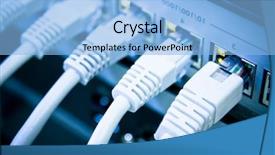  Presentation with network cable - Audience pleasing presentation theme consisting of network cables rj45 connected backdrop and a light blue colored foreground