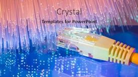  Presentation with optic - PPT theme enhanced with network-cables-with-fiber-optic background and a coral colored foreground