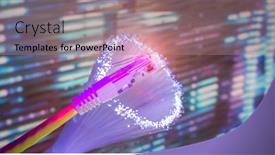  Presentation with fiber - PPT layouts featuring network-cables-with-fiber-optical background and a coral colored foreground