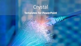  Presentation with optical communication - PPT theme featuring network-cables-with-fiber-optical background and a teal colored foreground