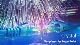  Presentation with optical communication - Presentation design having network-cables-with-fiber-optical background and a cobalt blue colored foreground