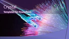  Presentation with optical - PPT layouts enhanced with network-cables-with-fiber-optical background and a violet colored foreground