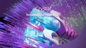  Presentation with fiber - Audience pleasing slide set consisting of network-cables-with-fiber-optical backdrop and a violet colored foreground