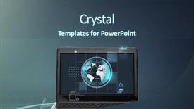  Presentation with earth network - Audience pleasing slide deck consisting of network concept - laptop computer backdrop and a ocean colored foreground