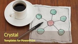  Presentation with table napkin - Colorful theme enhanced with network concept star model - napkin backdrop and a  colored foreground