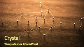  Presentation with connecting people - PPT theme enhanced with network developing in the data background and a tawny brown colored foreground