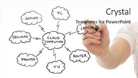  Presentation with schema - Colorful theme enhanced with network diagrams - hand drawing a cloud computing backdrop and a white colored foreground