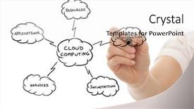  Presentation with schema - Slide deck having network diagrams - hand drawing a cloud computing background and a white colored foreground