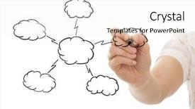  Presentation with schema - Audience pleasing presentation consisting of network diagrams - hand drawing a cloud computing backdrop and a white colored foreground