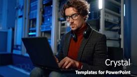  Presentation with maintenance - Slide deck enhanced with network-engineer-using-digital-tablet background and a black colored foreground